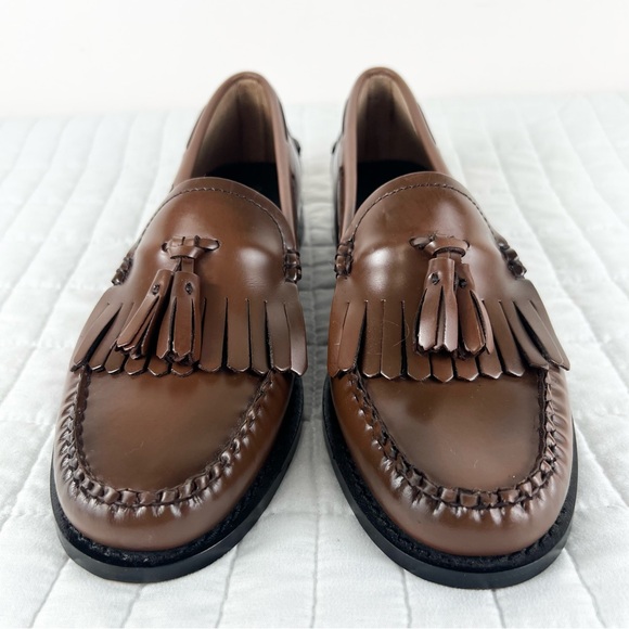 Madewell X G.H.BASS Esther Kiltie Tassel Weejuns Loafers Cognac Brown Size 7.5 - Picture 7 of 12